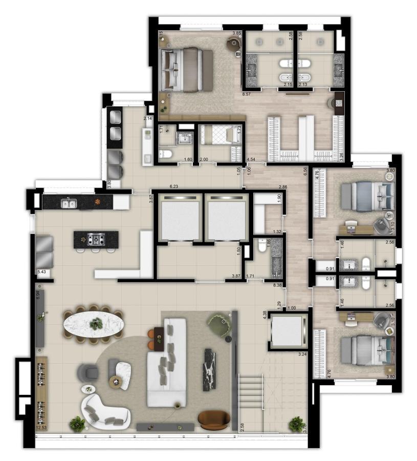 Apartamento à venda com 4 quartos, 277342m² - Foto 3