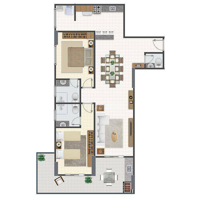 Apartamento à venda com 2 quartos, 84m² - Foto 2