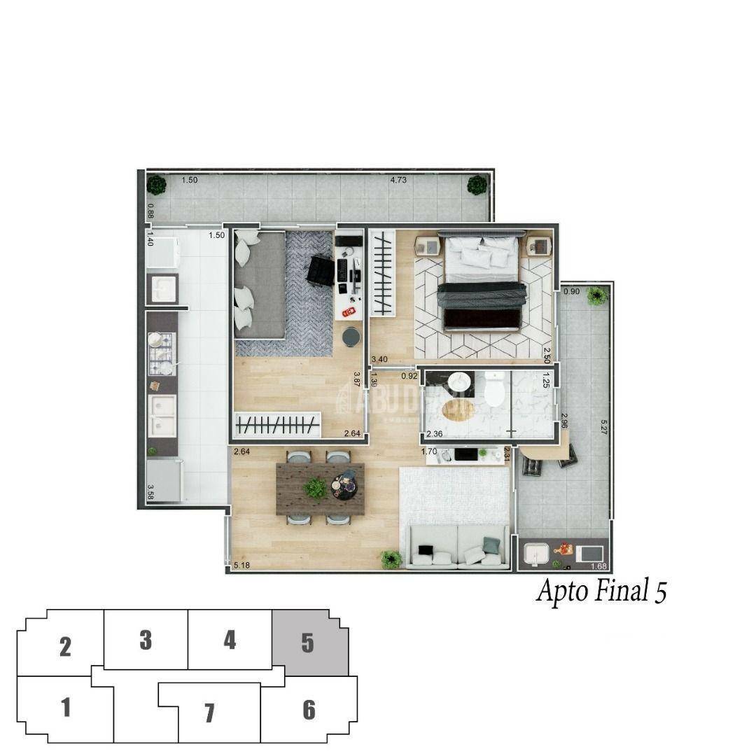 Apartamento à venda com 2 quartos, 61m² - Foto 9