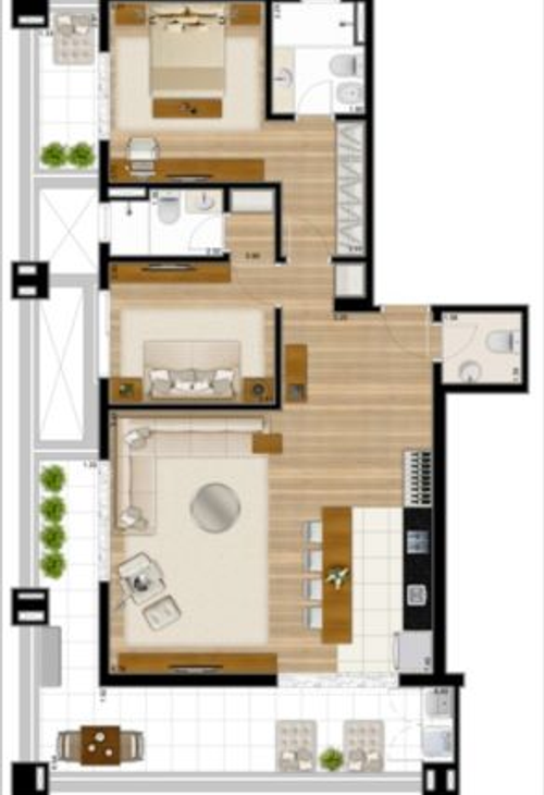 Apartamento à venda com 1 quarto, 58m² - Foto 3