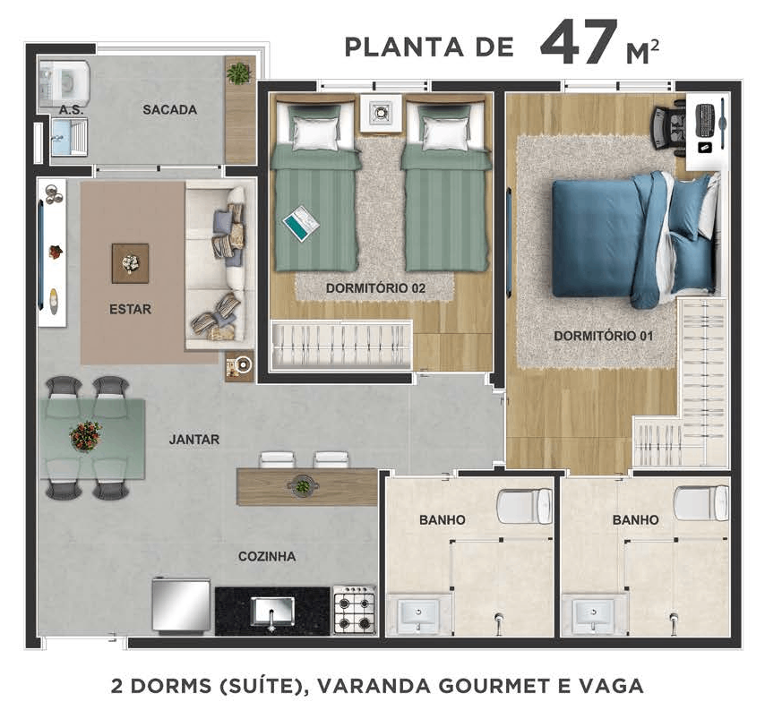 Apartamento à venda com 2 quartos, 47m² - Foto 37