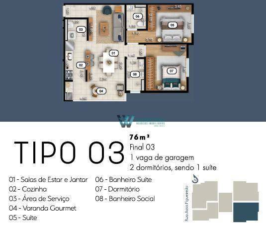 Apartamento à venda com 2 quartos, 76m² - Foto 8