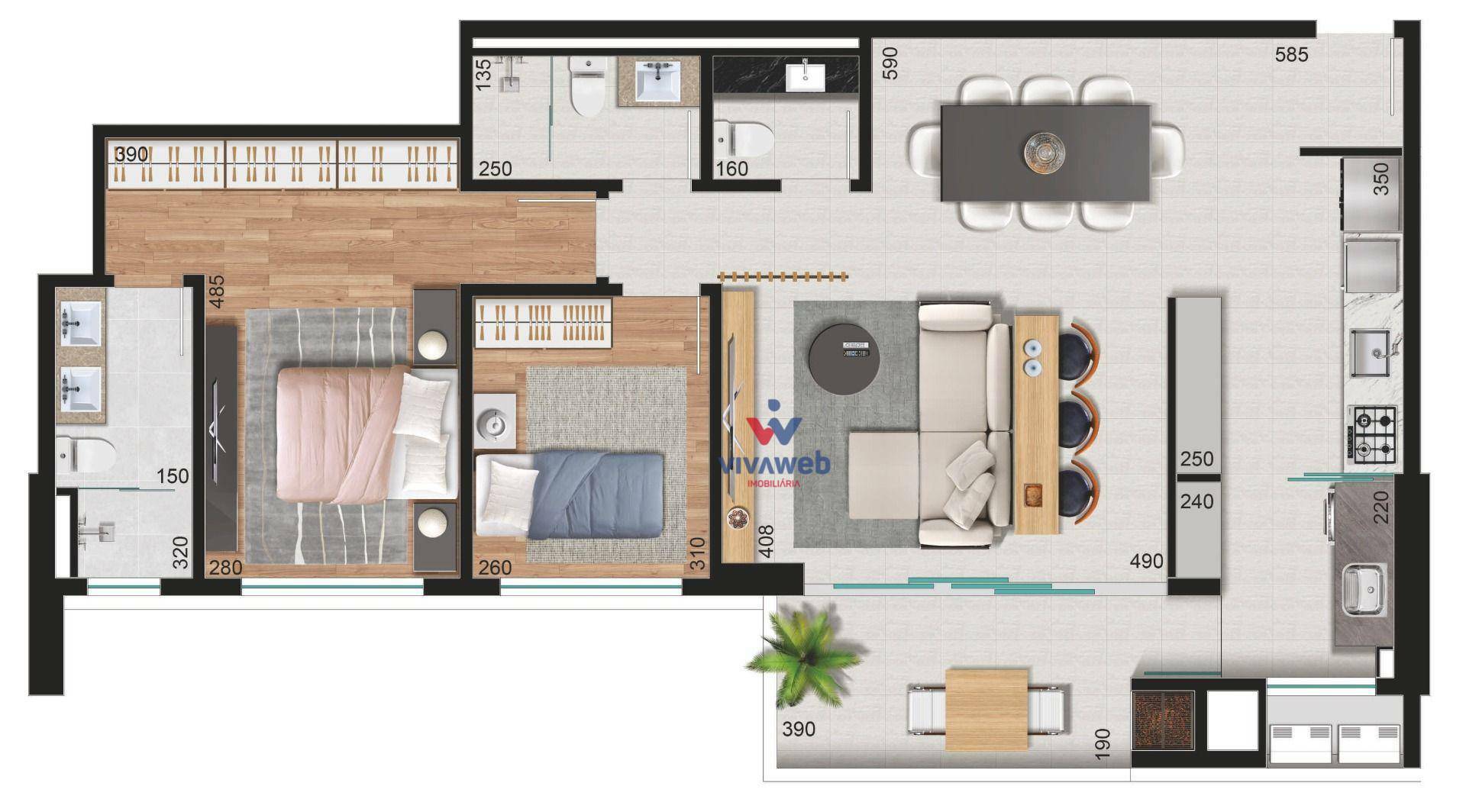 Apartamento à venda com 2 quartos, 101m² - Foto 16