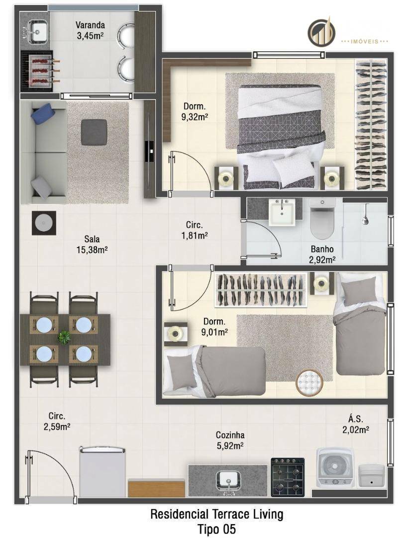 Apartamento à venda com 2 quartos, 55m² - Foto 14