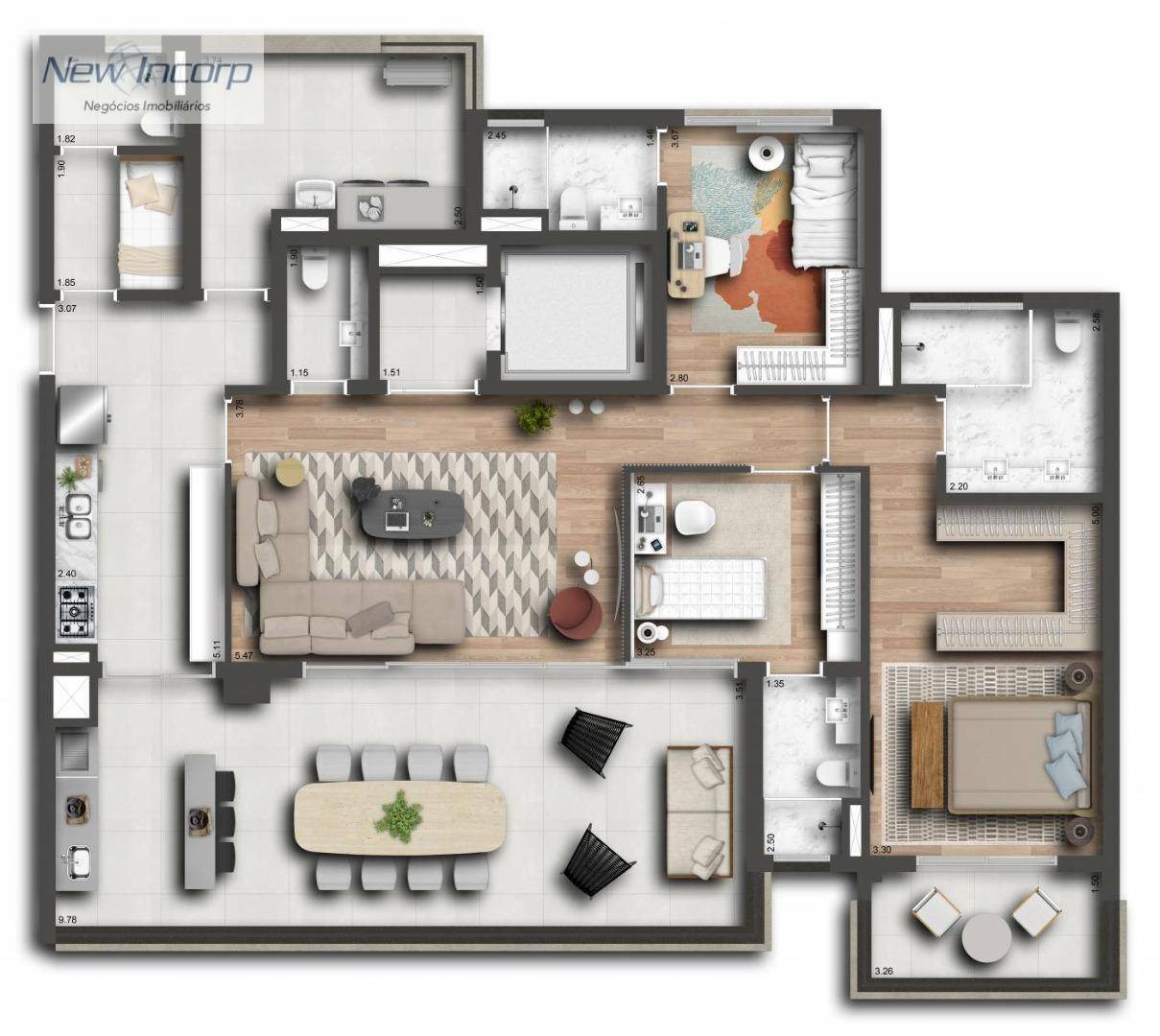 Apartamento à venda com 3 quartos, 173m² - Foto 7