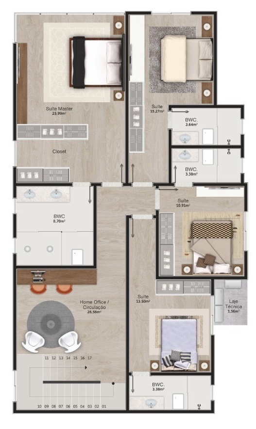 Apartamento à venda com 4 quartos, 136m² - Foto 13