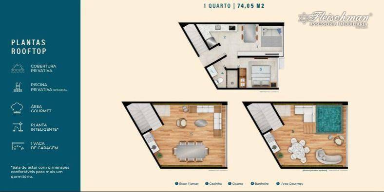 Apartamento à venda com 1 quarto, 52m² - Foto 6