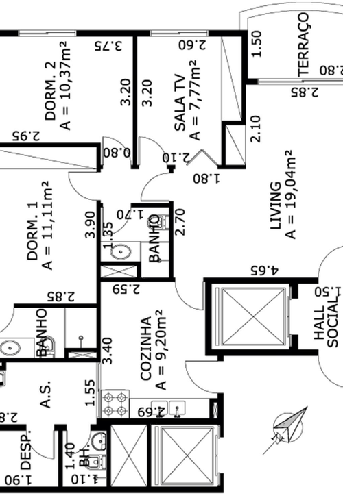 Apartamento à venda com 3 quartos, 87m² - Foto 3