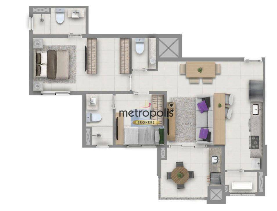 Apartamento à venda com 2 quartos, 69m² - Foto 6