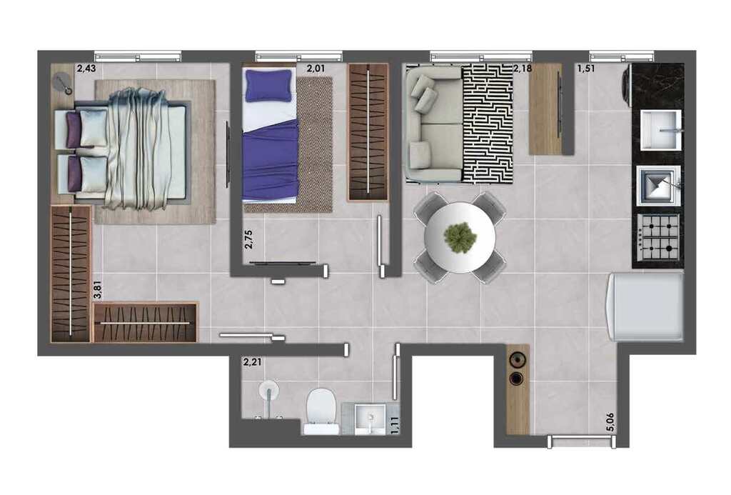 Apartamento à venda com 2 quartos, 44m² - Foto 14