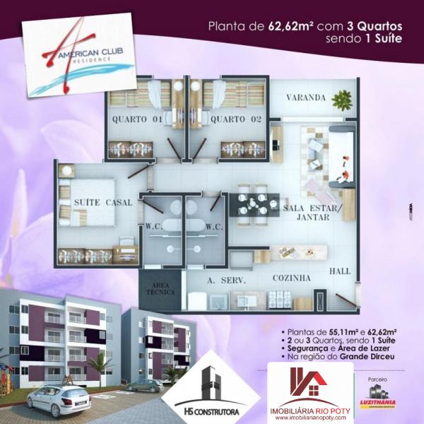 Apartamento à venda com 3 quartos, 62m² - Foto 3