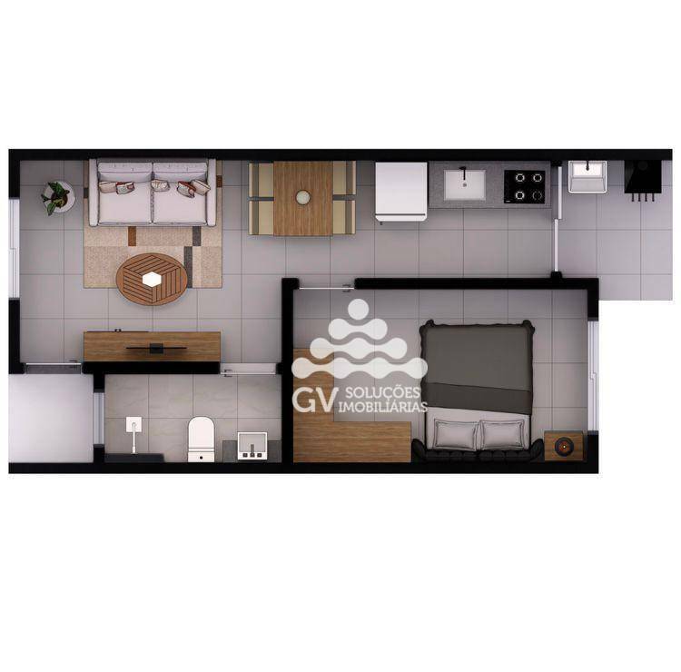 Apartamento à venda com 1 quarto, 35m² - Foto 4