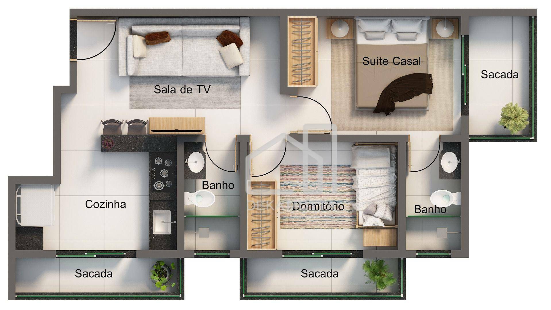 Apartamento à venda com 2 quartos, 47m² - Foto 2