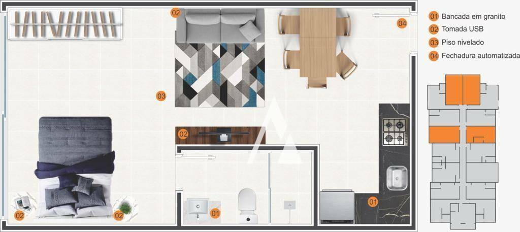 Apartamento à venda com 1 quarto, 34m² - Foto 50
