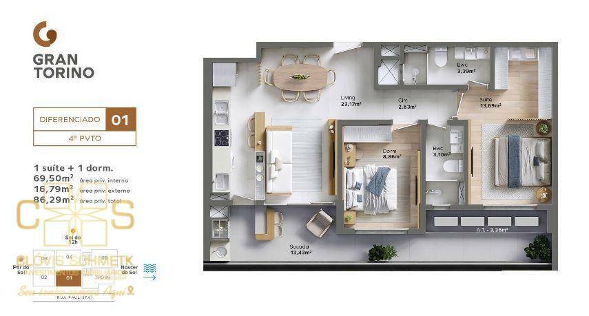 Apartamento à venda com 1 quarto, 77m² - Foto 18