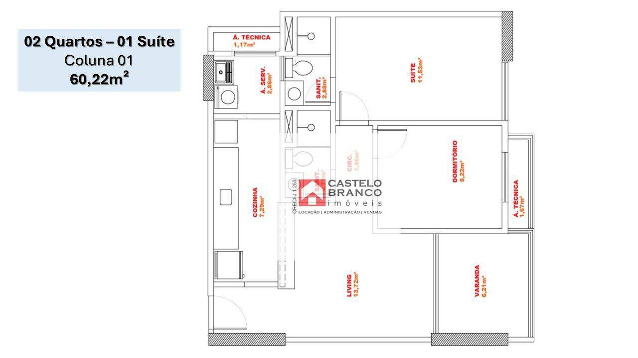 Apartamento à venda com 2 quartos, 60m² - Foto 6