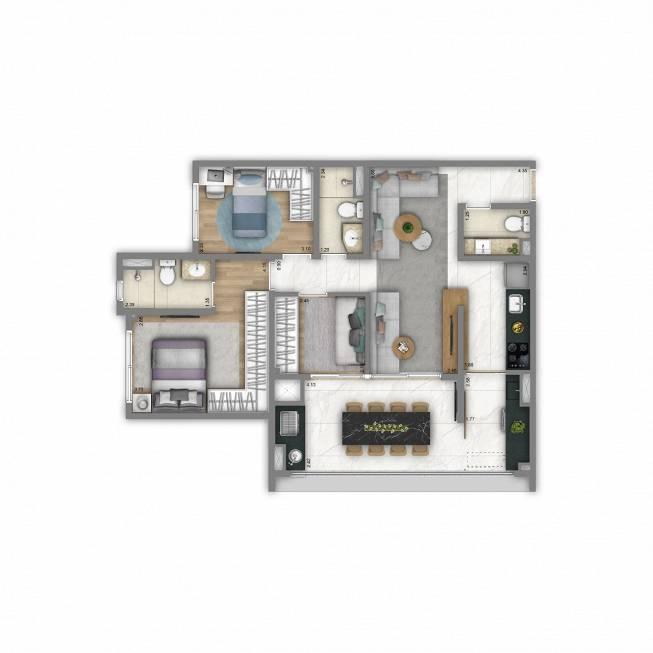 Apartamento à venda com 2 quartos, 67m² - Foto 15