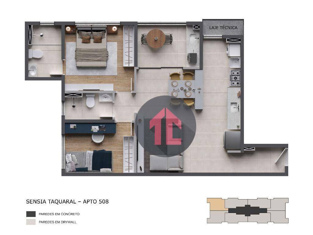 Apartamento à venda com 2 quartos, 63m² - Foto 10