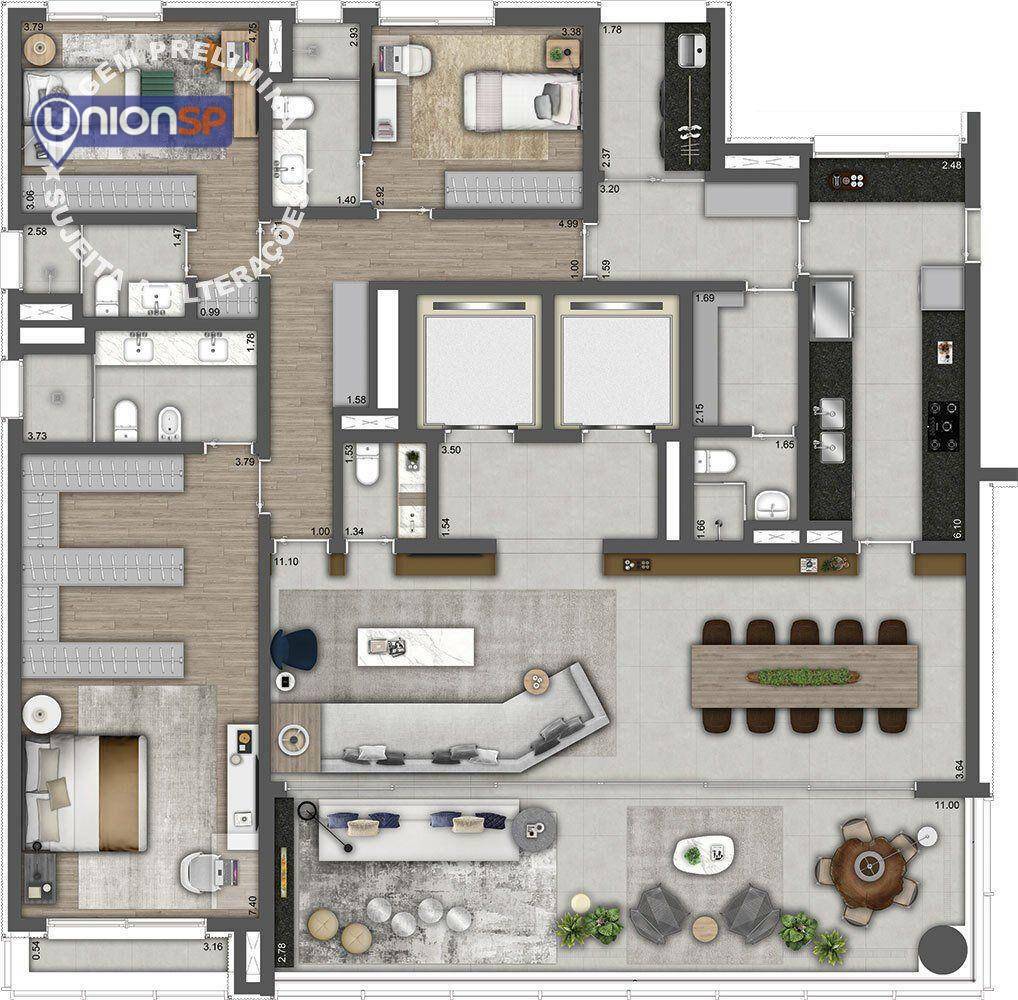 Apartamento à venda com 3 quartos, 240m² - Foto 1