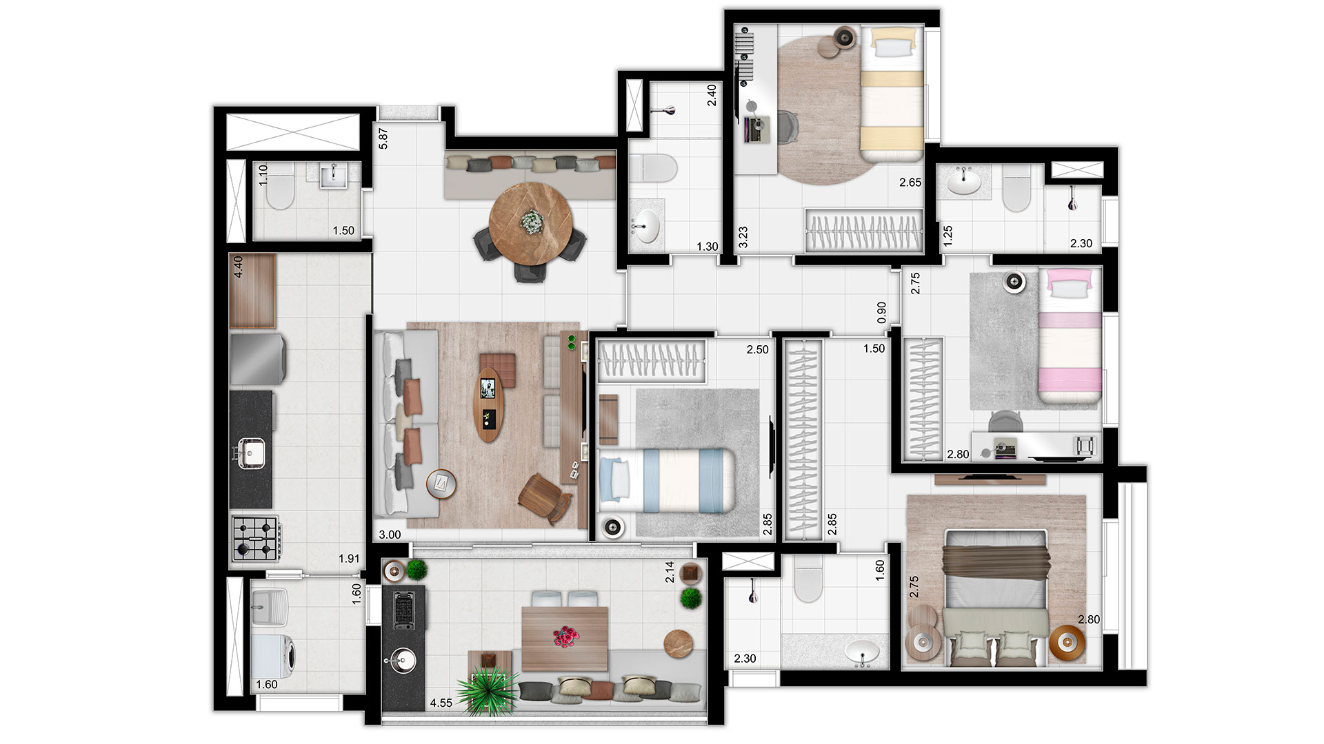 Apartamento à venda com 4 quartos, 108m² - Foto 2