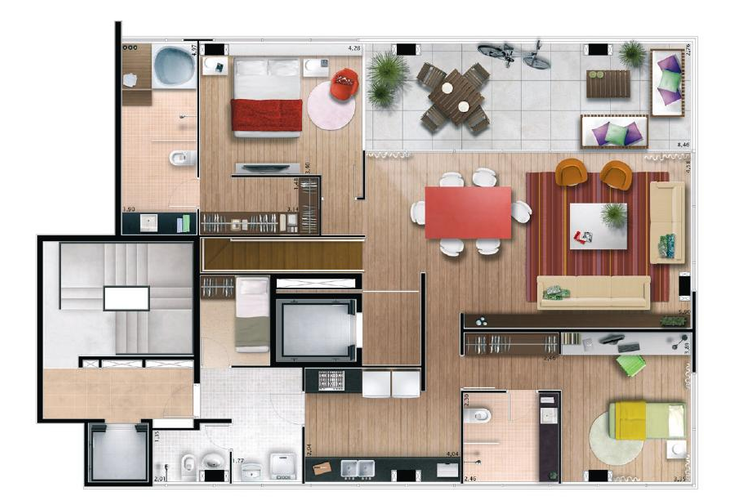 Apartamento à venda com 1 quarto, 124m² - Foto 3