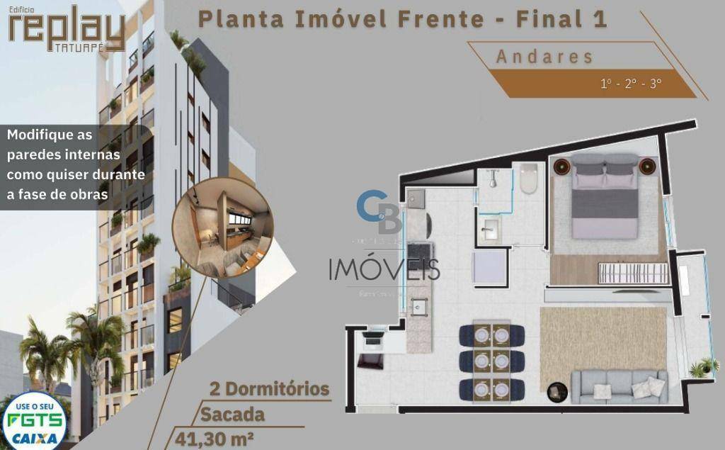 Apartamento à venda com 2 quartos, 41m² - Foto 9