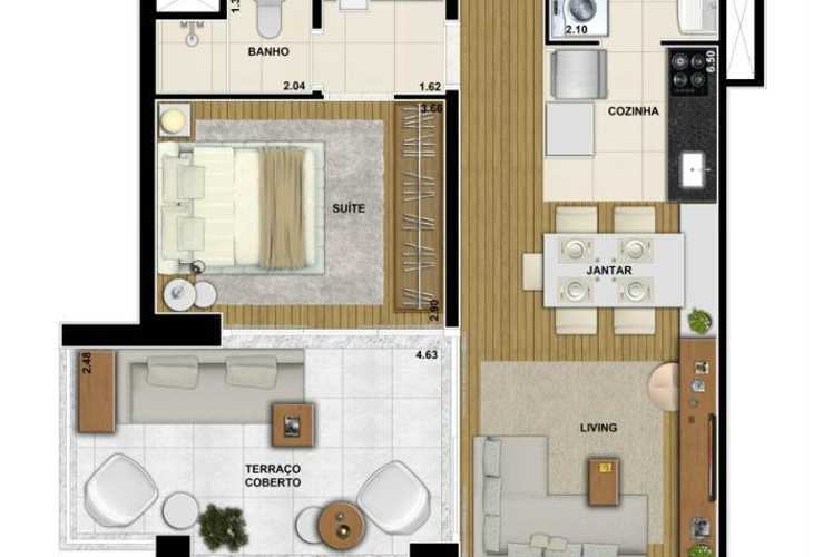 Apartamento à venda com 1 quarto, 56m² - Foto 6