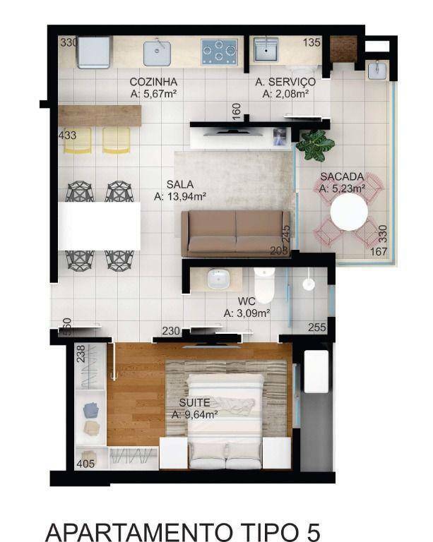 Apartamento à venda com 1 quarto, 49m² - Foto 21