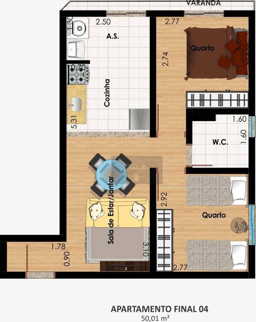 Apartamento à venda com 2 quartos, 52m² - Foto 9