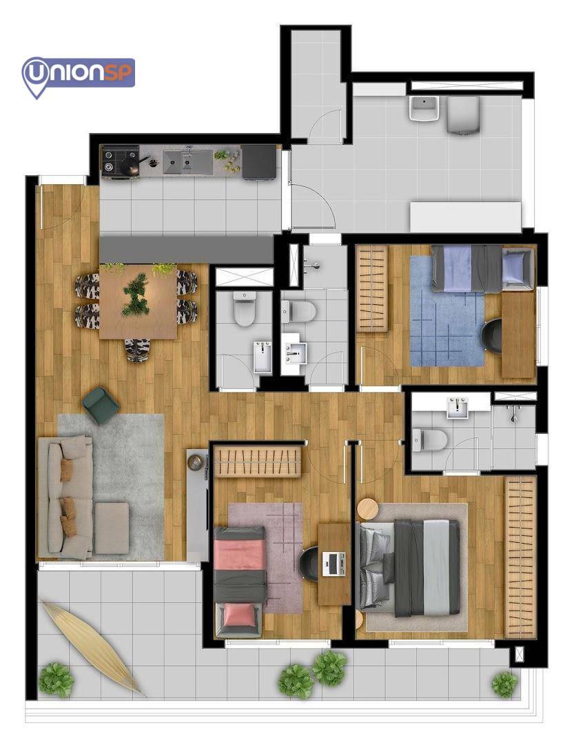 Apartamento à venda com 3 quartos, 130m² - Foto 1