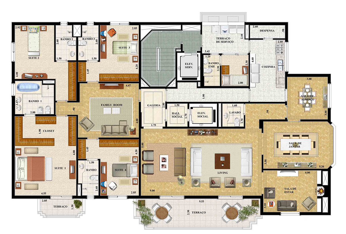 Apartamento à venda com 4 quartos, 312m² - Foto 6