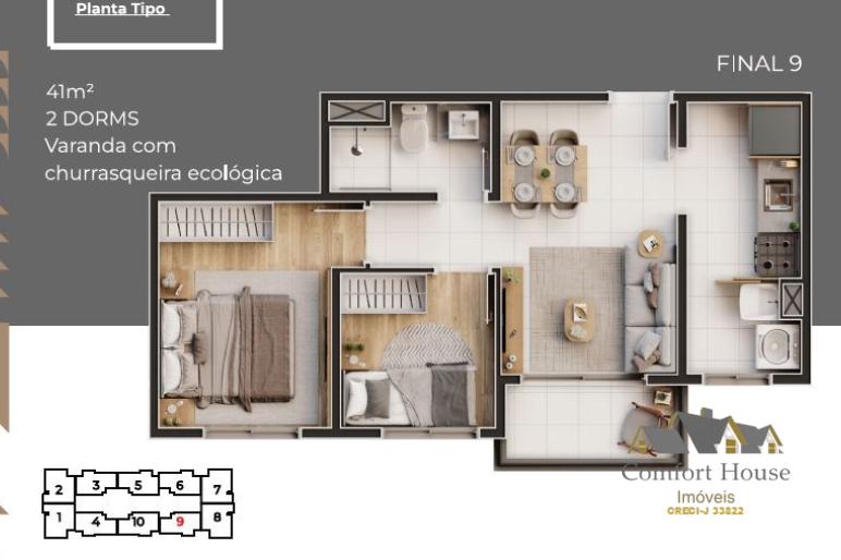 Apartamento à venda com 2 quartos, 41m² - Foto 19