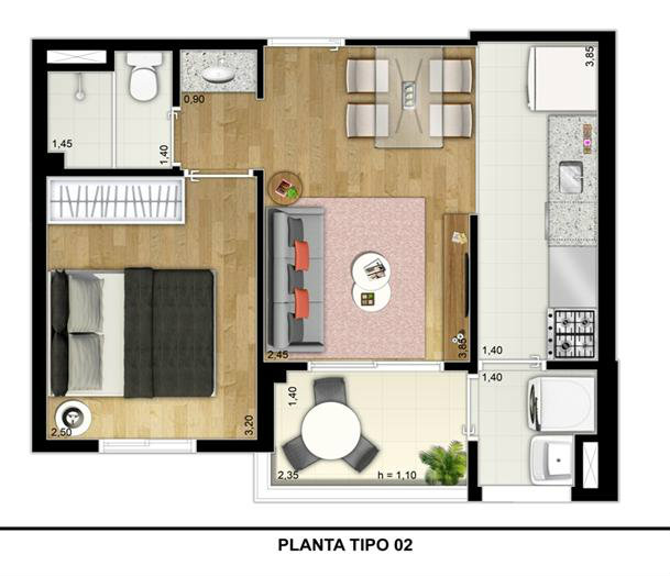 Apartamento à venda com 1 quarto, 37m² - Foto 4