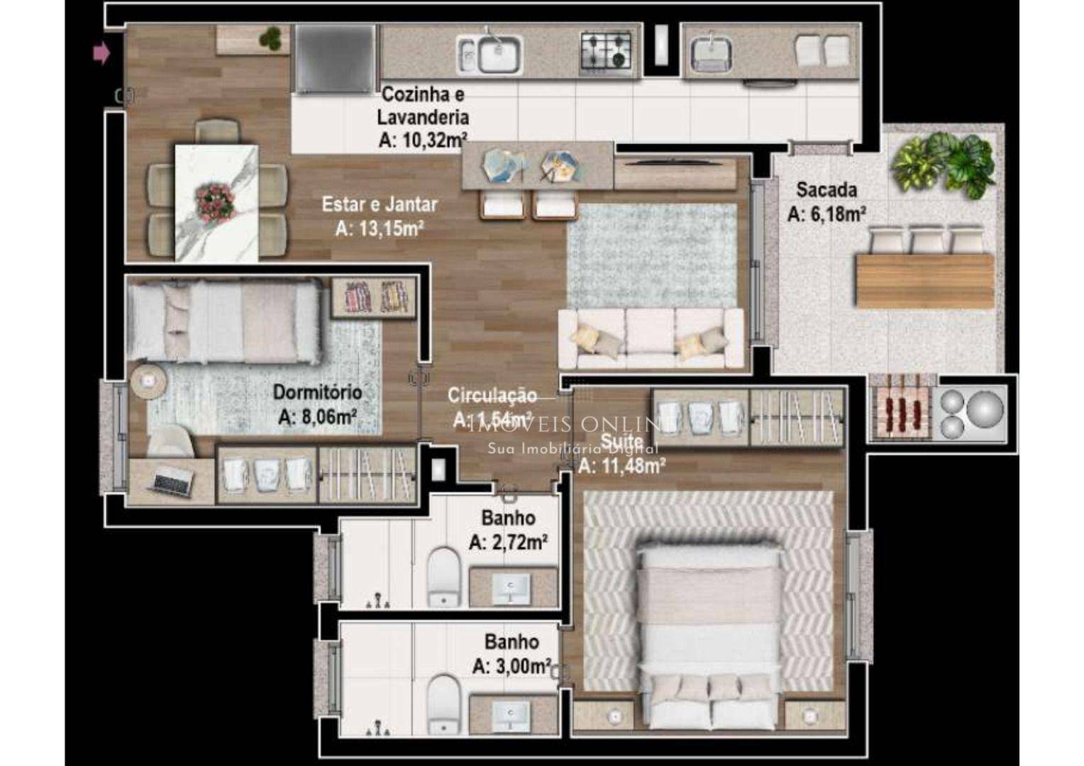 Apartamento à venda com 2 quartos, 78m² - Foto 3