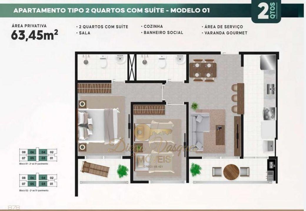 Apartamento à venda com 2 quartos, 63m² - Foto 7