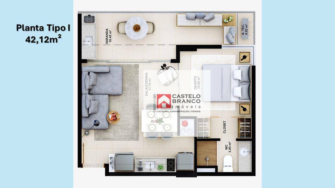 Apartamento à venda com 1 quarto, 42m² - Foto 18