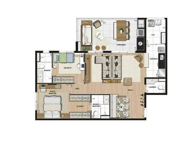 Apartamento à venda com 2 quartos, 69m² - Foto 9