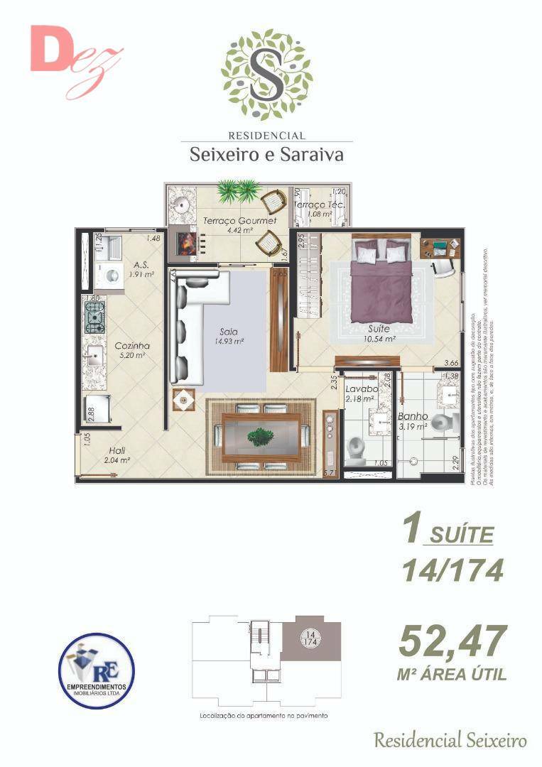 Apartamento à venda com 1 quarto, 53m² - Foto 1