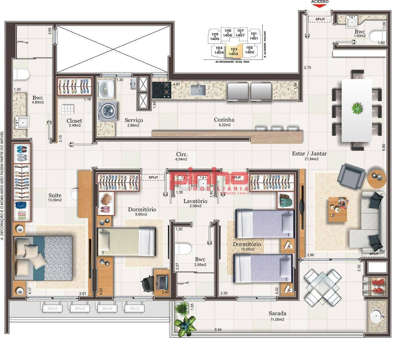 Apartamento à venda com 3 quartos, 110m² - Foto 2