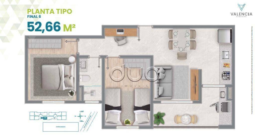 Apartamento à venda com 2 quartos, 52m² - Foto 3