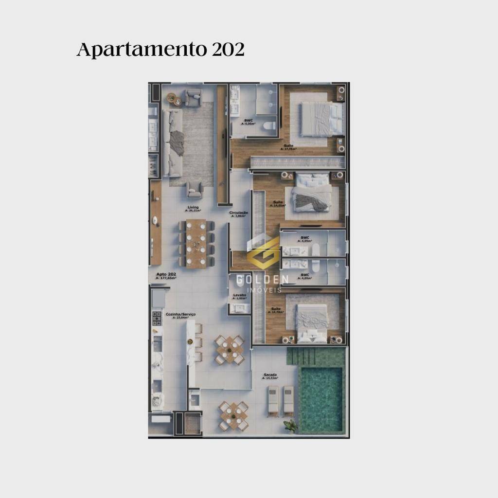 Apartamento à venda com 3 quartos, 179m² - Foto 6