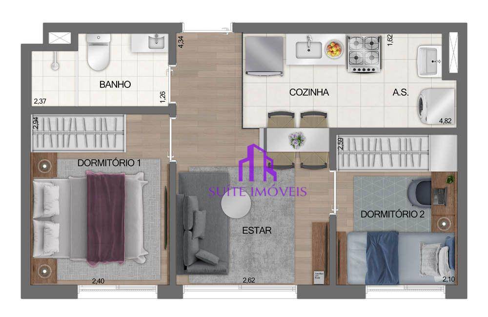 Apartamento à venda com 2 quartos, 36m² - Foto 18