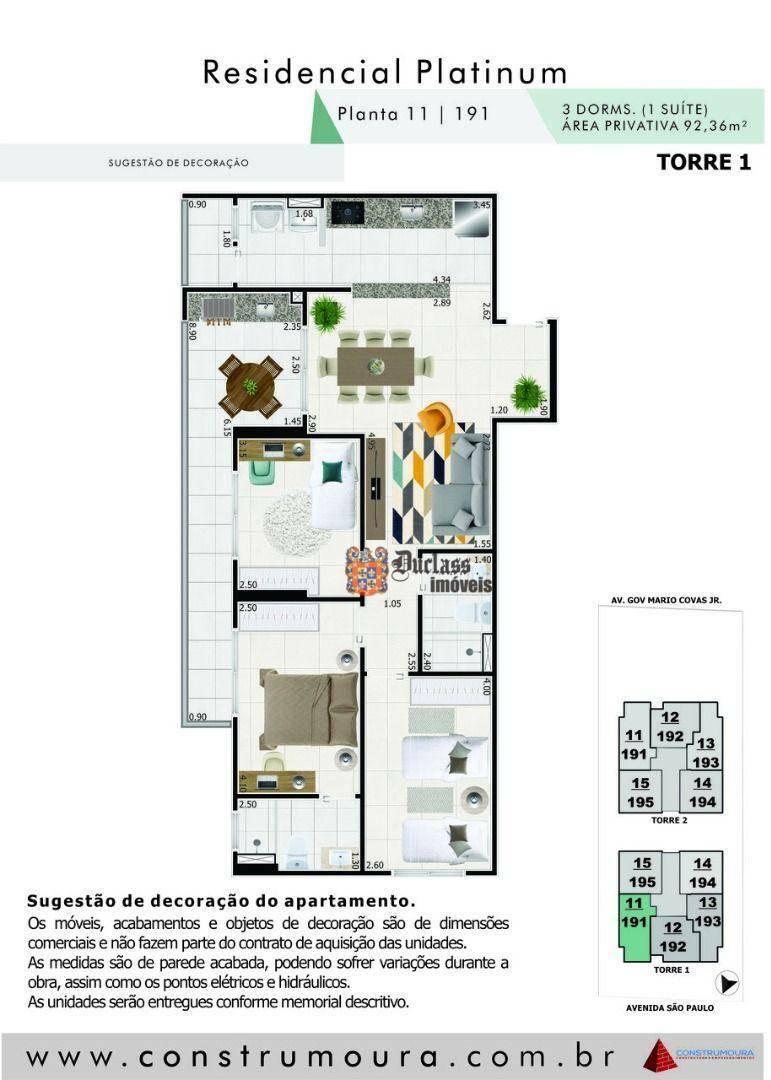 Apartamento à venda com 3 quartos, 92m² - Foto 2