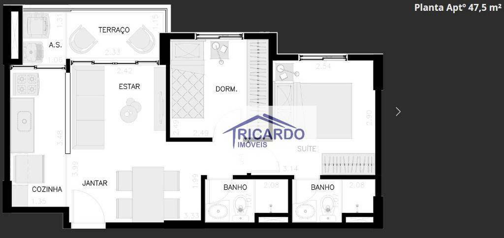 Apartamento à venda com 2 quartos, 47m² - Foto 21