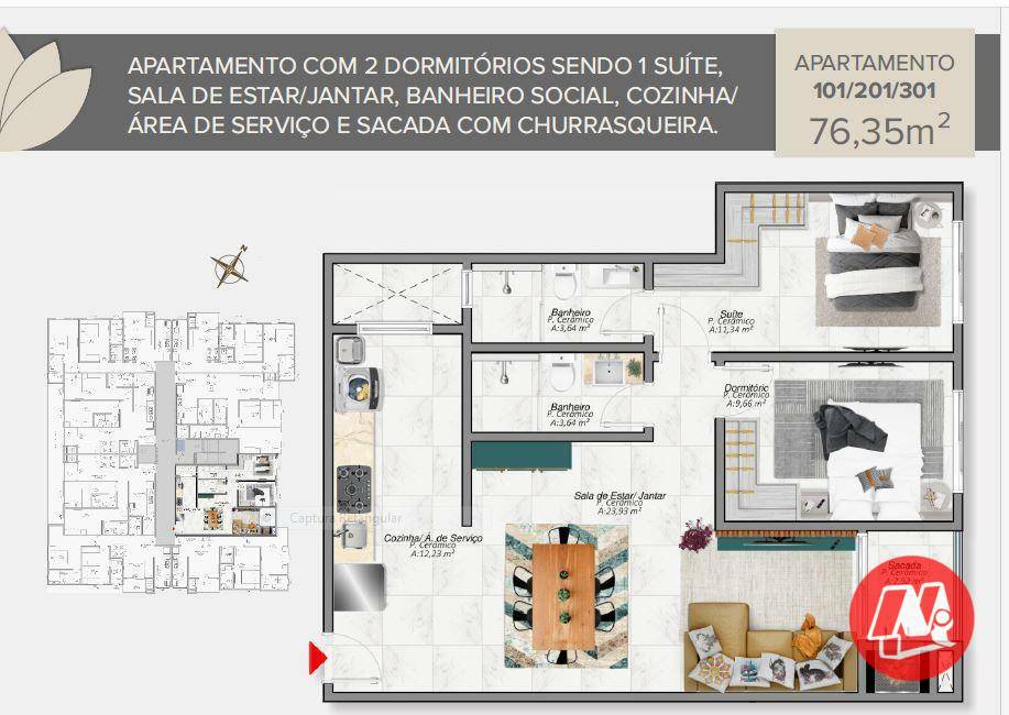 Apartamento à venda com 2 quartos, 76m² - Foto 12