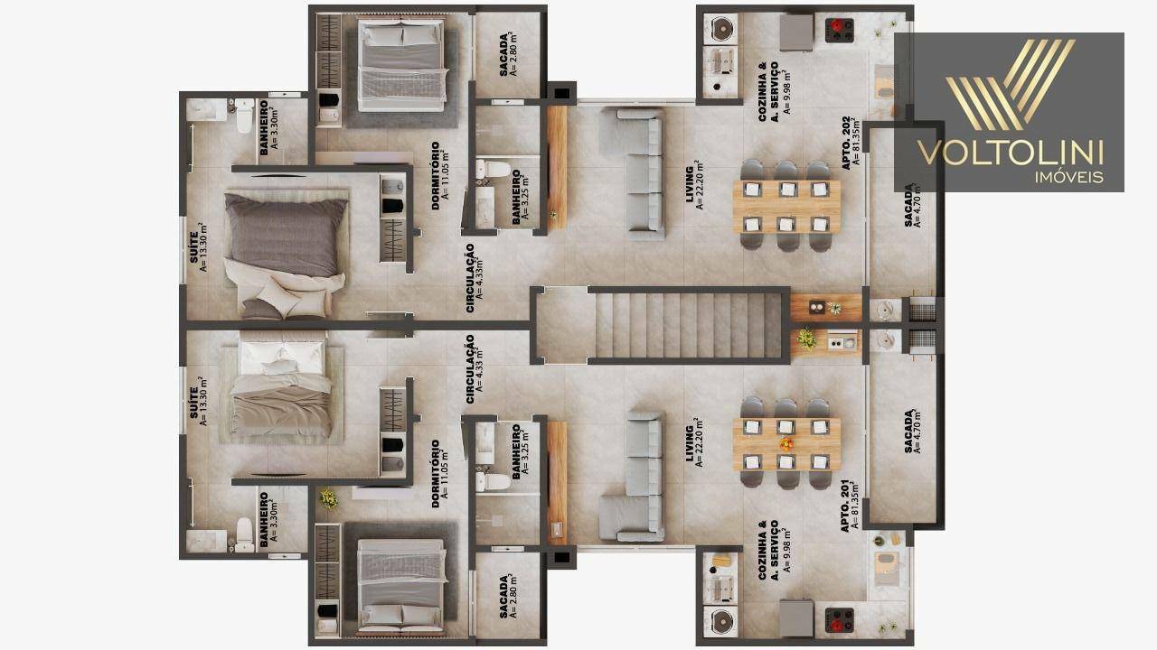 Apartamento à venda com 2 quartos, 82m² - Foto 4