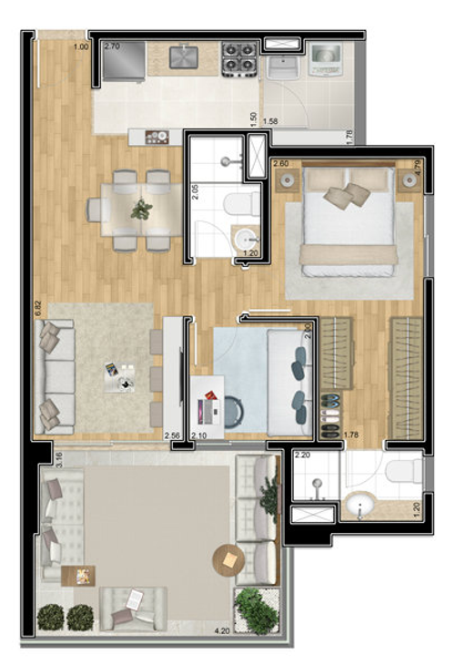 Apartamento à venda com 2 quartos, 65m² - Foto 6