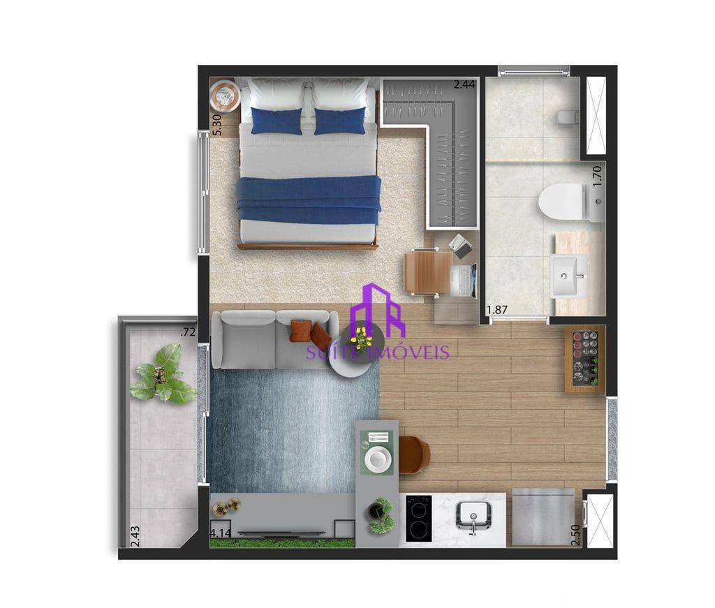 Apartamento à venda com 1 quarto, 28m² - Foto 3