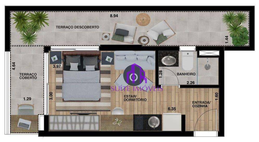 Kitnet e Studio à venda com 1 quarto, 26m² - Foto 7