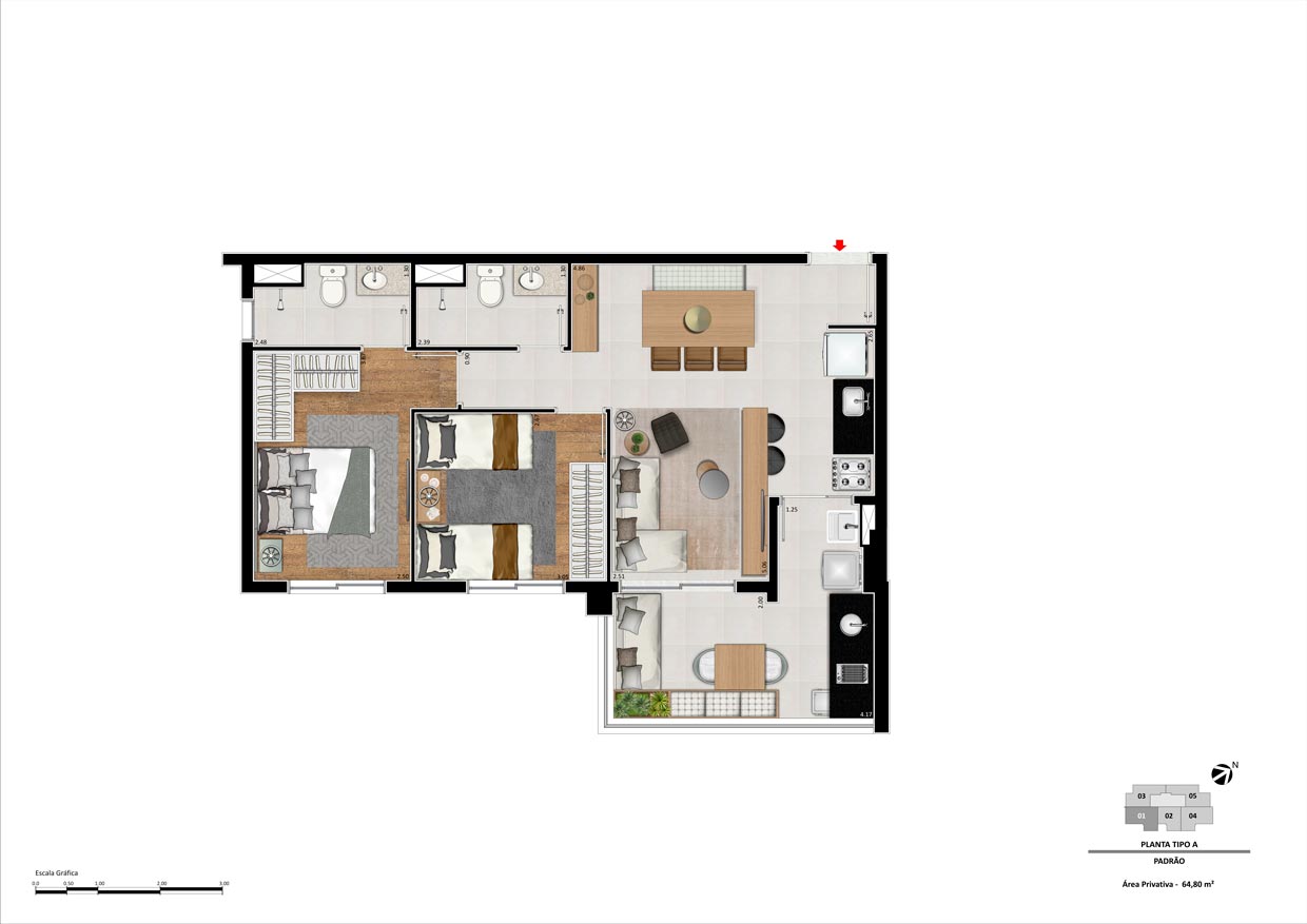 Apartamento à venda com 2 quartos, 64m² - Foto 6